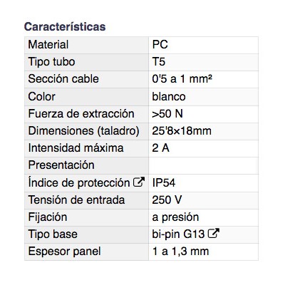 DH PORTALÁMPARAS ESTANCO PARA TUBO T5