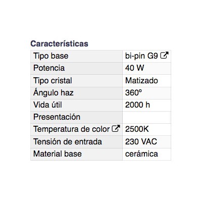 DH BOMBILLA HALÓGENA BI-PIN G9