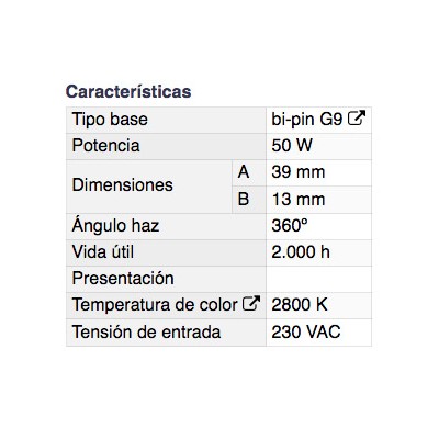 DH BOMBILLA ECOHALÓGENA BI-PIN G9