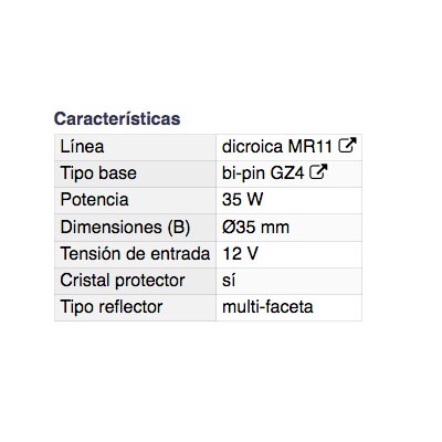 DH BOMBILLA HALÓGENA MR11