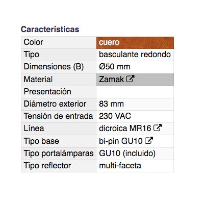 DH FOCO HALÓGENO BASCULANTE