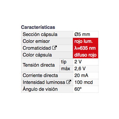 DH PILOTO LED 5 MM