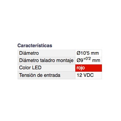 DH PILOTO LED 10,5 MM