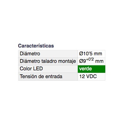 DH PILOTO LED 10,5 MM