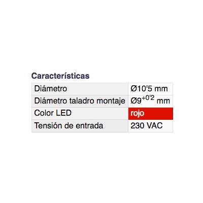 DH PILOTO LED 10,5 MM