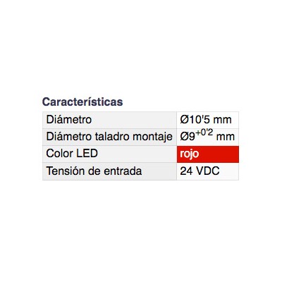 DH PILOTO LED 10,5 MM