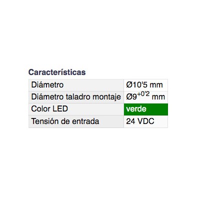 DH PILOTO LED 10,5 MM