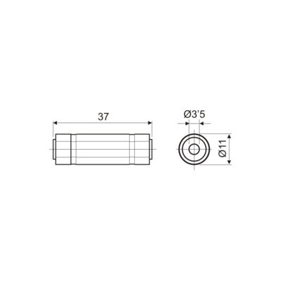 DH ADAPTADOR HEMBRA ESTÉREO 3,5 MM A HEMBRA ESTÉREO 3,5 MM