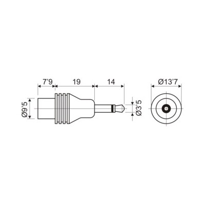 DH ADAPTADOR MACHO MONO 3,5 MM A MACHO PAL