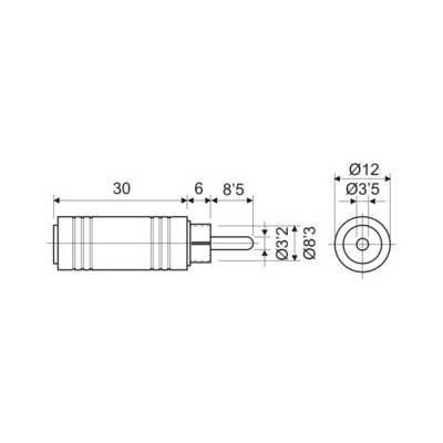 DH ADAPTADOR MACHO RCA A HEMBRA MONO 3,5 MM