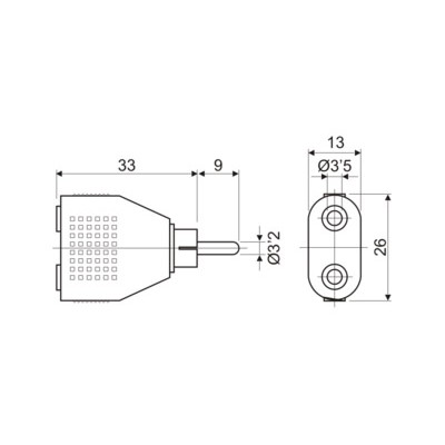 DH ADAPTADOR MACHO RCA A DOBLE HEMBRA MONO 3,5 MM