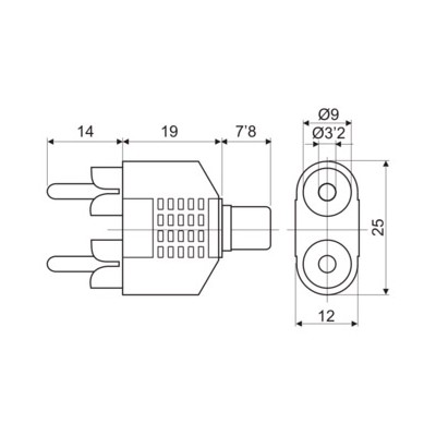 DH ADAPTADOR HEMBRA RCA A DOBLE MACHO RCA