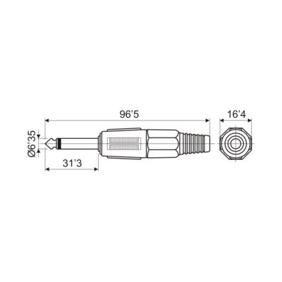 DH JACK PROFESIONAL MACHO MONO 6,35 MM