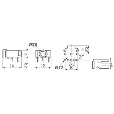 DH CONECTOR C.I HEMBRA ESTÉREO 3,5 MM PANEL