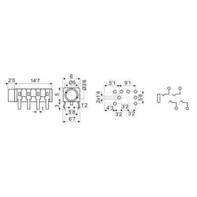 DH BASE HEMBRA ESTÉREO 3,5 MM