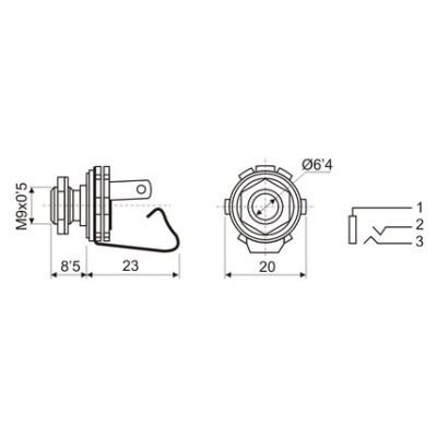 DH CONECTOR HEMBRA ESTÉREO 6,35 MM