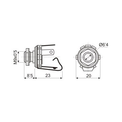 DH CONECTOR HEMBRA ESTÉREO 6,35 MM