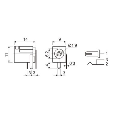 DH BASE ALIMENTACIÓN 1,9 MM