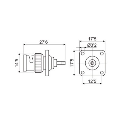 DH CONECTOR BNC MACHO SOLDABLE