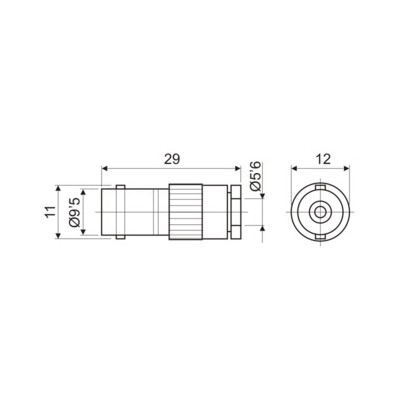 DH CONECTOR BNC HEMBRA AÉREO CON CONO Y TUERCA DE FIJACIÓN CLAMP