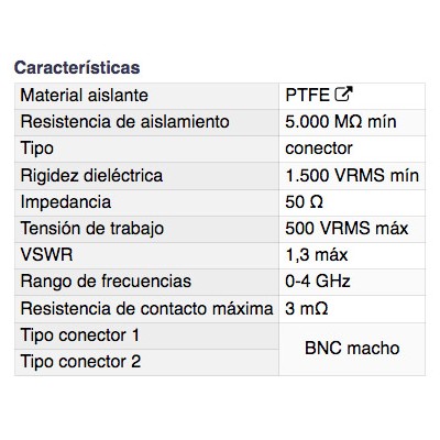 DH ADAPTADOR BNC MACHO A BNC MACHO