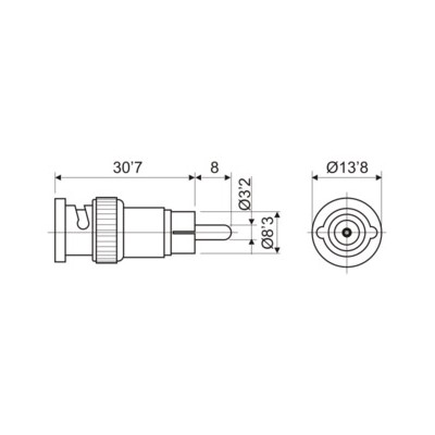 DH ADAPTADOR BNC MACHO A RCA MACHO