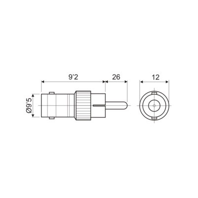 DH ADAPTADOR BNC HEMBRA A RCA MACHO