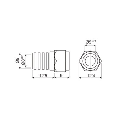 DH CONECTOR F MACHO PARA ENGASTAR