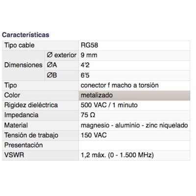 DH CONECTOR F MACHO A ROSCA