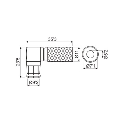 DH CONECTOR F MACHO ACODADO A TORSIÓN