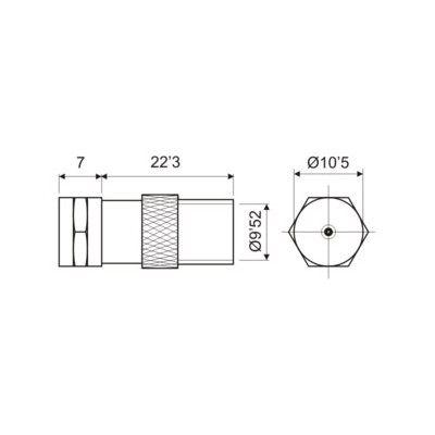 DH CONECTOR ADAPTADOR F MACHO A TV MACHO DIN 45325