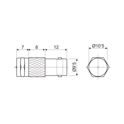 DH CONECTOR ADAPTADOR F MACHO A BCN HEMBRA