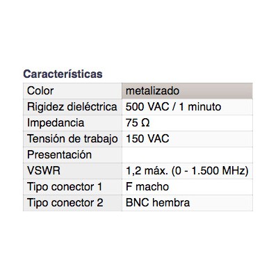 DH CONECTOR ADAPTADOR F MACHO A BCN HEMBRA