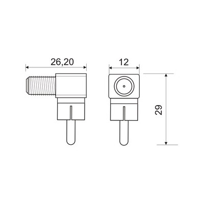 DH CONECTOR ADAPTADOR F HEMBRA A RCA MACHO ACODADO