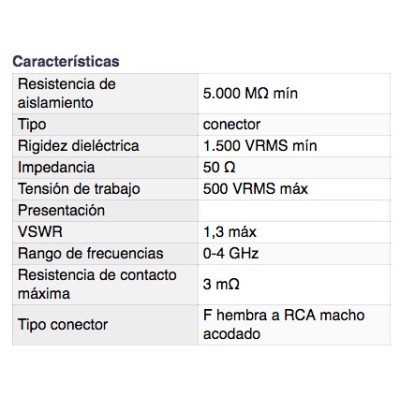 DH CONECTOR ADAPTADOR F HEMBRA A RCA MACHO ACODADO