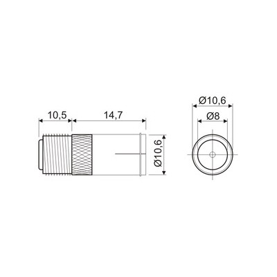 DH CONECTOR F MACHO A F HEMBRA A PRESIÓN CONEXIÓN RÁPIDA