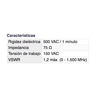 DH CONECTOR F MACHO CONEXIÓN RÁPIDA A DOBLE F HEMBRA