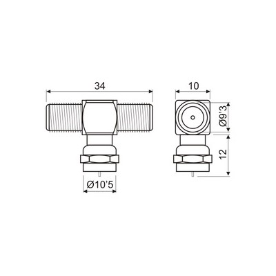 DH CONECTOR F MACHO A DOBLE F HEMBRA