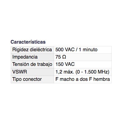 DH CONECTOR F MACHO A DOBLE F HEMBRA