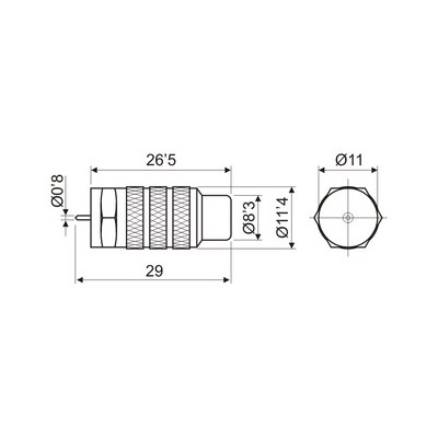 DH CONECTOR ADAPTADOR F MACHO A RCA HEMBRA