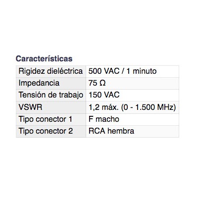 DH CONECTOR ADAPTADOR F MACHO A RCA HEMBRA