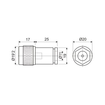 DH CONECTOR N MACHO AÉREO A PRESIÓN