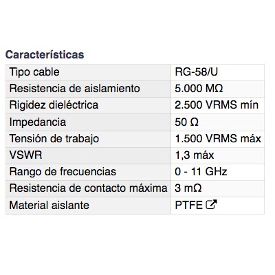 DH CONECTOR N HEMBRA AÉREO A PRESIÓN