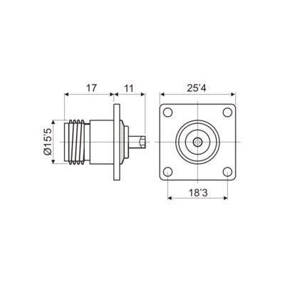 DH CONECTOR N HEMBRA SOLDABLE