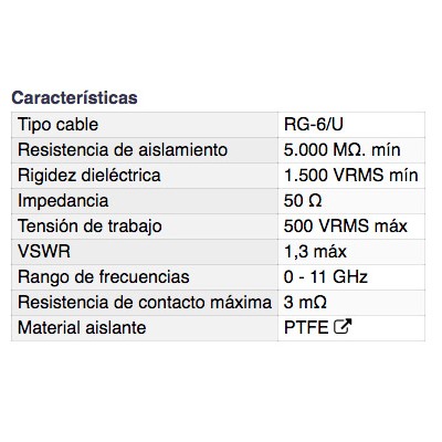 DH CONECTOR TNC MACHO AÉREO