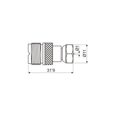 DH ADAPTADOR UHF HEMBRA A F MACHO