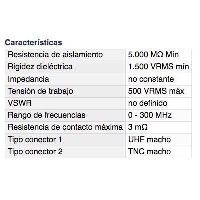 DH ADAPTADOR UHF MACHO A TNC MACHO