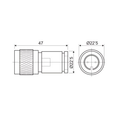 DH CONECTOR TWINAXIAL MACHO AÉREO