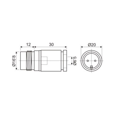 DH CONECTOR TWINAXIAL HEMBRA AÉREO