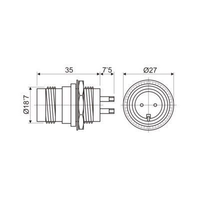 DH CONECTOR TWINAXIAL HEMBRA SOLDABLE